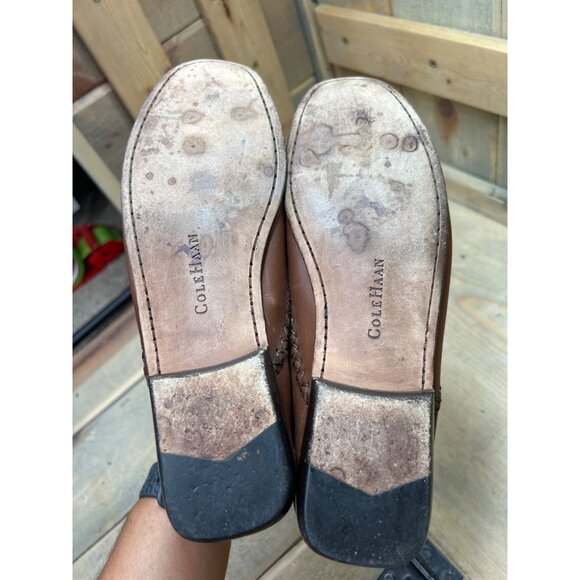 Cole Haan Country Womens Tan Brown Leather Tassel Loafers 8.5 AA - Picture 7 of 8